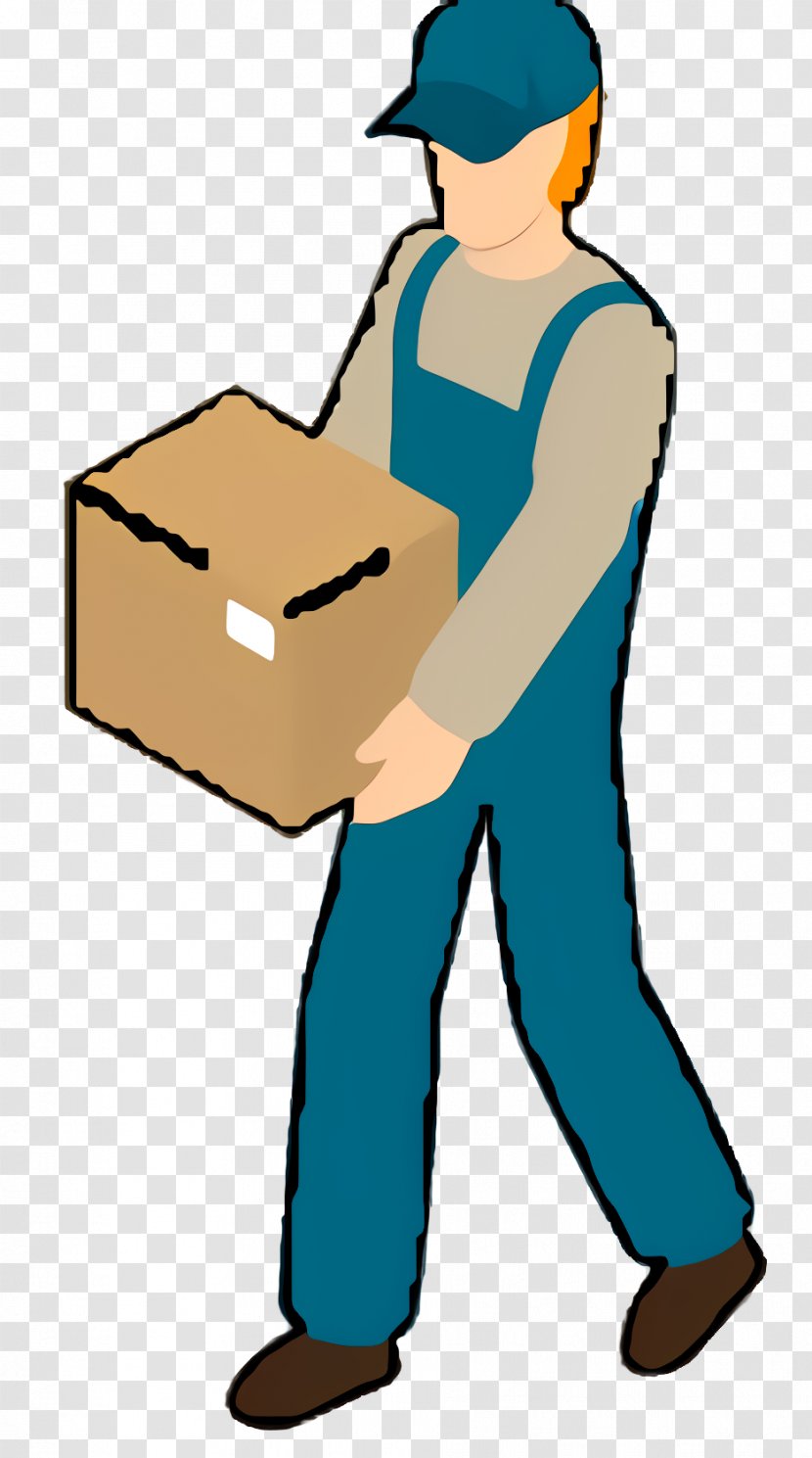 Transatlas Construction Worker - Cartoon - Warehouseman Package Delivery Transparent PNG