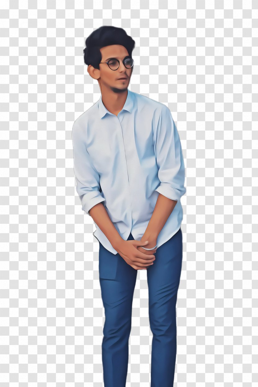 Clothing Blue Standing Sleeve Denim - Shirt Dress Transparent PNG