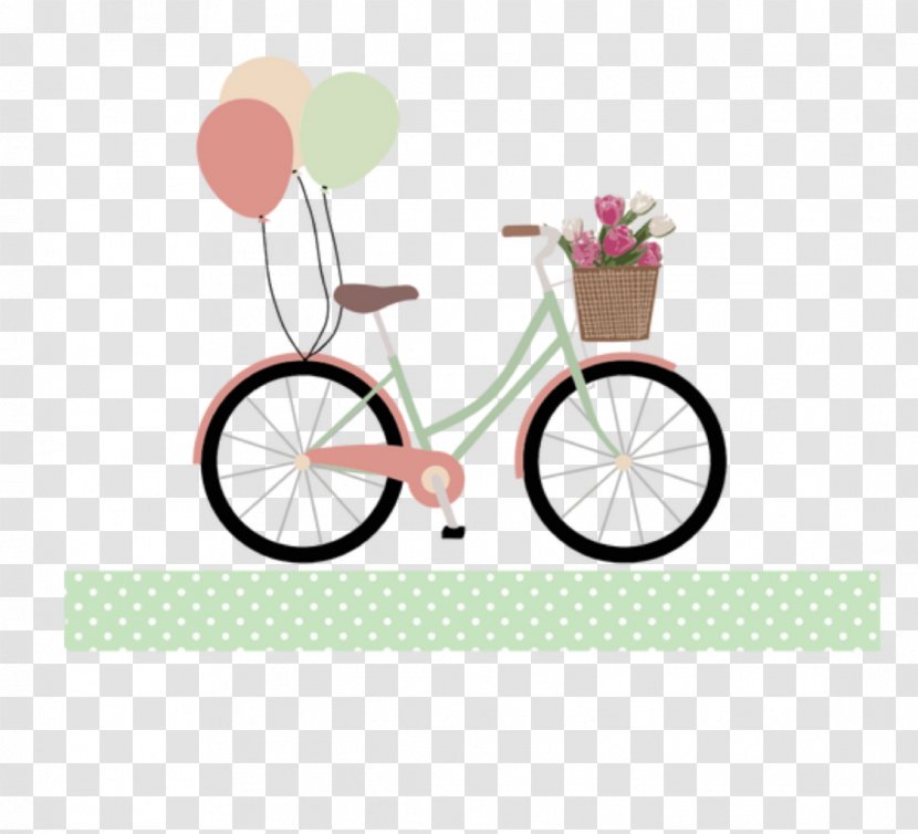 Bicycle Birthday Balloon Gift Greeting & Note Cards - Pink Transparent PNG