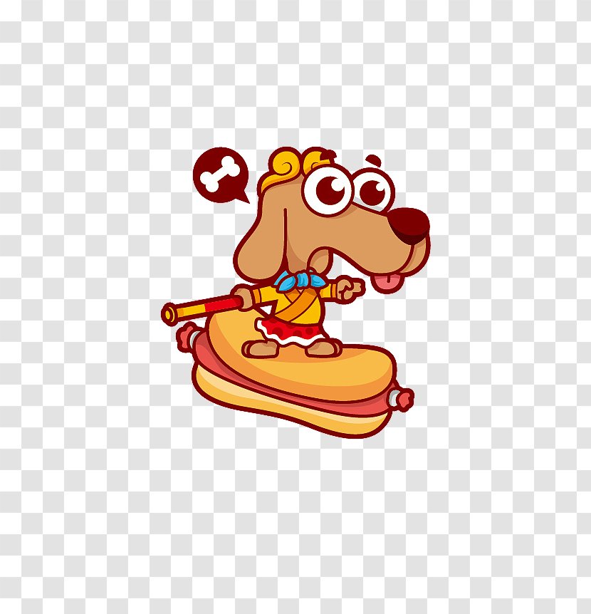 Hot Dog Chinese Sausage Illustration - Drawing - Puppy Transparent PNG