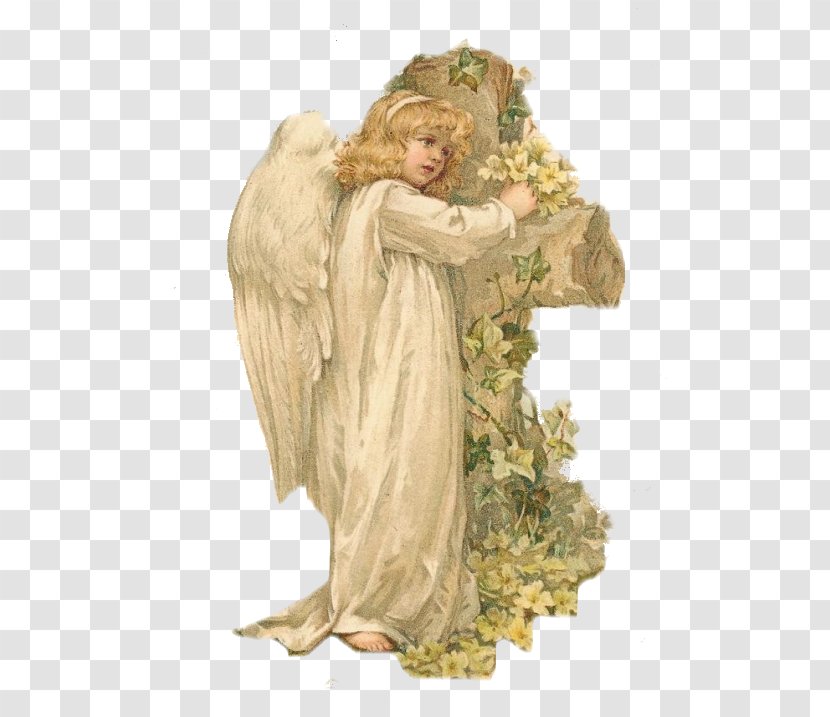 Angel Grabengel - Figurine - And The Cross Transparent PNG