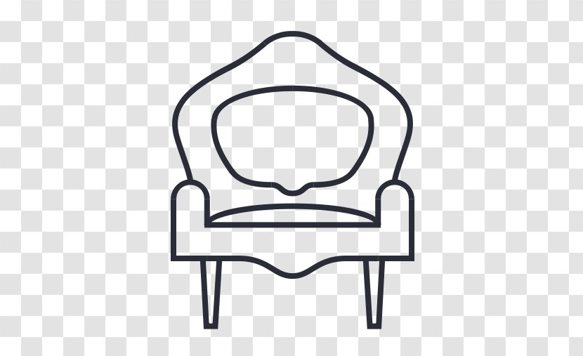 Chair Garden Furniture Couch Interior Design Services - Black And White Transparent PNG