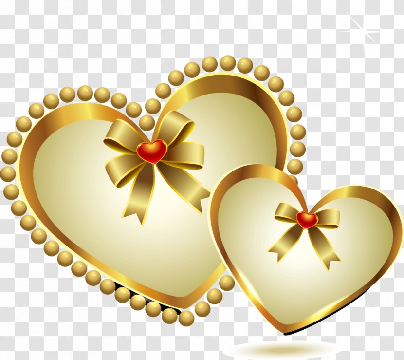 Heart - Product Design - Gold Heart-shaped Pattern Transparent PNG