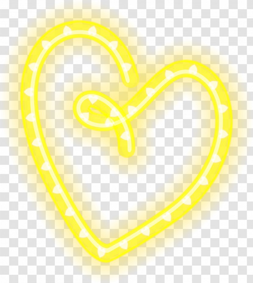 Yellow Font - Heart - Hand Painted Love Halo Transparent PNG