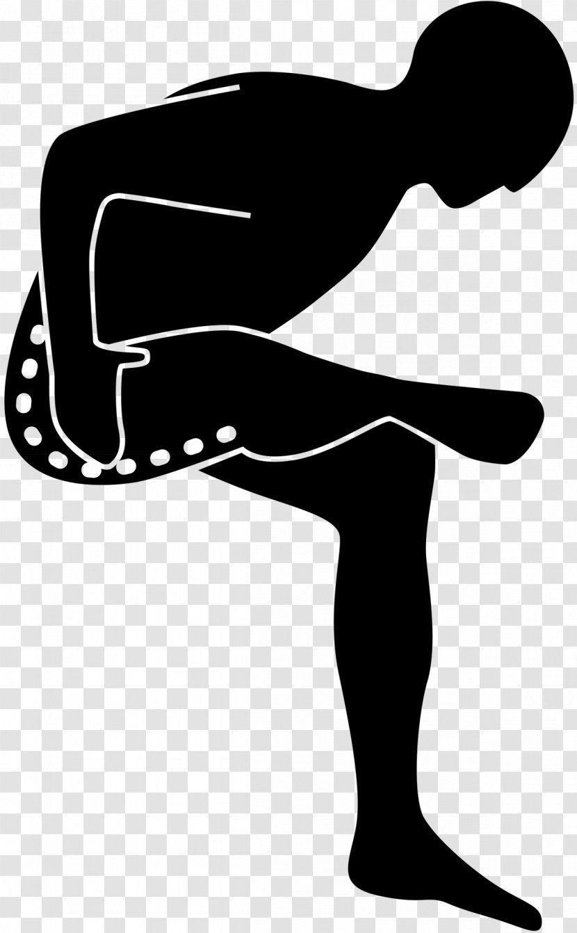 Stretching Exercise Hamstring Gluteal Muscles Human Leg - Silhouette - Blackandwhite Transparent PNG