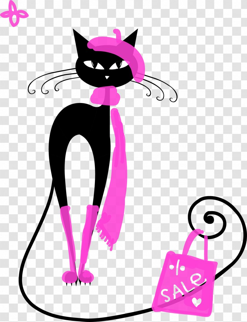 Siberian Cat Kitten Black Illustration - Whiskers - Creative Transparent PNG