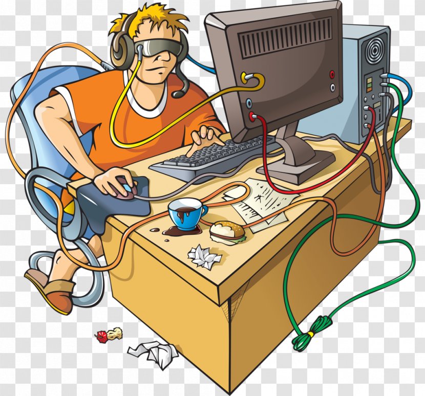 Computer Addiction Internet Disorder Video Game Vector Graphics - Engineering Transparent PNG