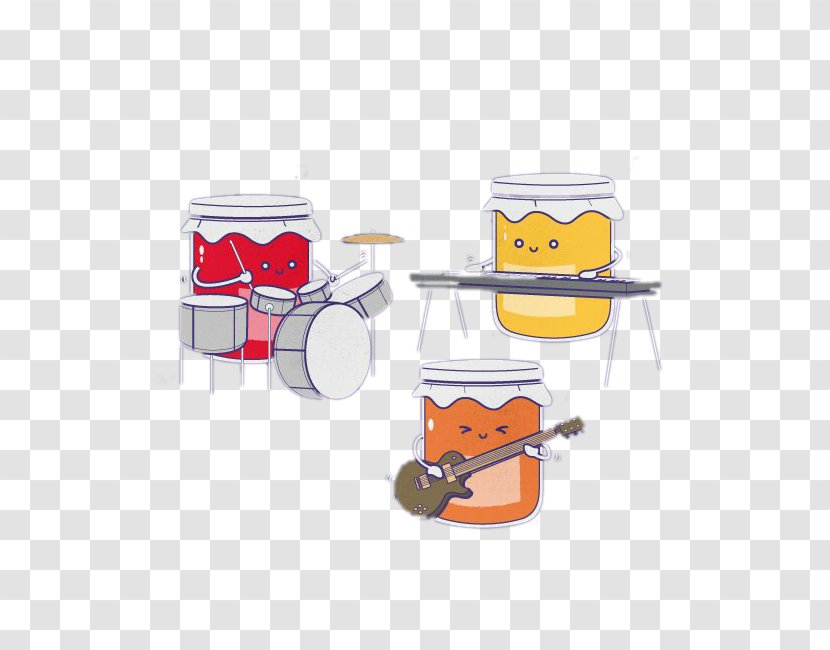 Humour Pun Cartoon Illustration - Canned Band Transparent PNG