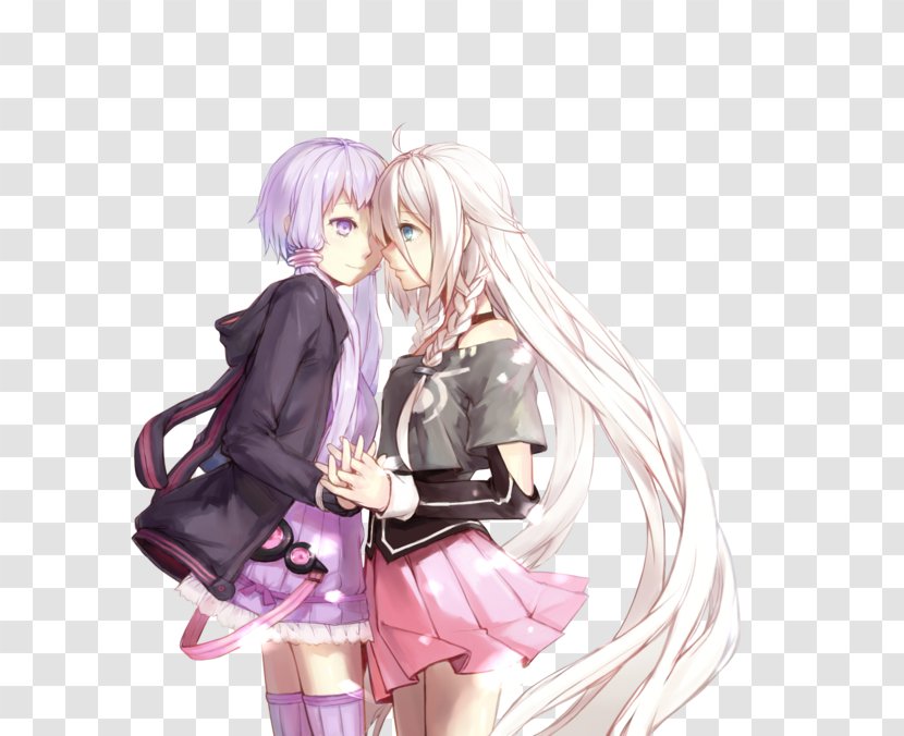 Video Yuzuki Yukari IA Vocaloid Image - Watercolor - Japanese Cartoon Couple Transparent PNG