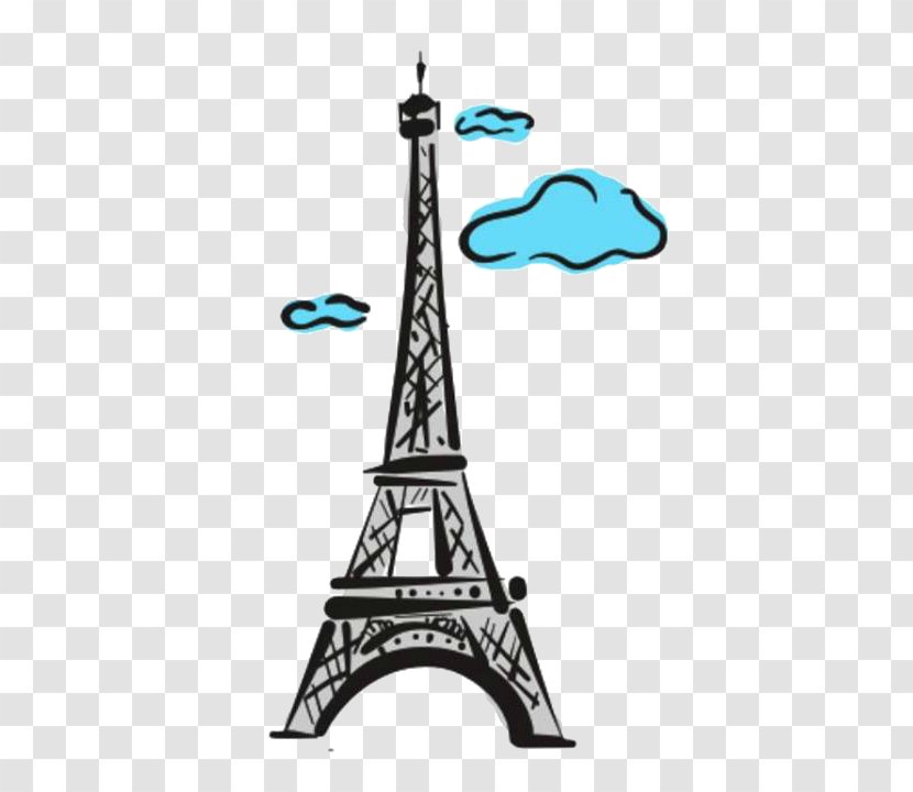 Eiffel Tower Drawing Wall Decal - Silhouette Transparent PNG