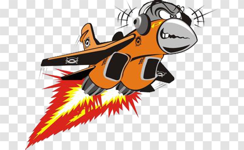 Airplane Jet Aircraft Fighter Cartoon - Wing - Space Ship Transparent PNG