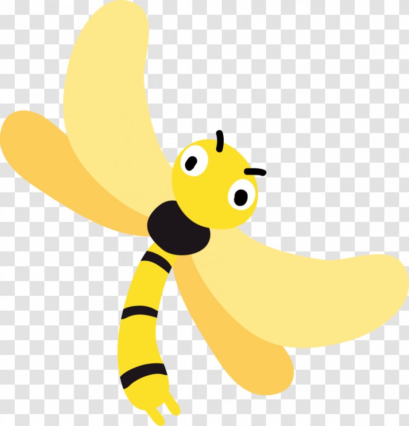 Cartoon Yellow Illustration - Membrane Winged Insect - Dragonfly Transparent PNG