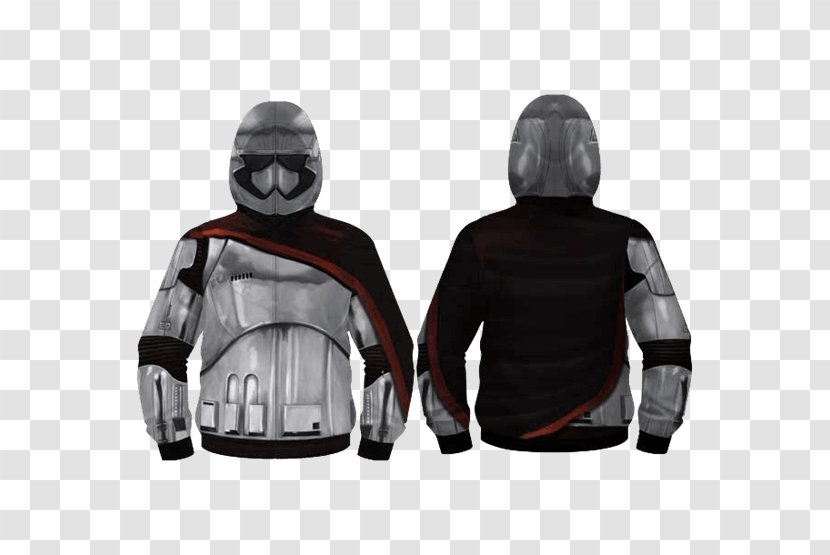 Hoodie Kylo Ren Captain Phasma Bluza Sweater - Star Wars Episode Vii - Zipper Transparent PNG