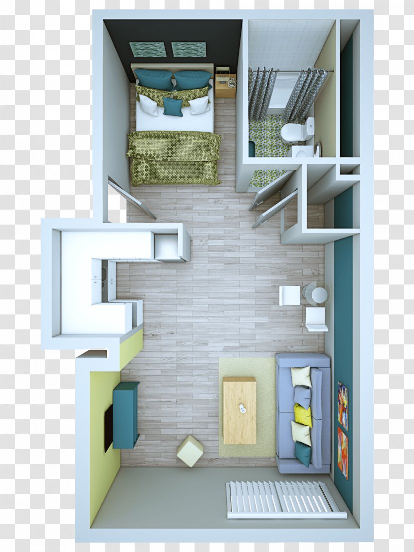 Vue At 3rd Home House Apartment Living Room - Louisville - Top View Transparent PNG