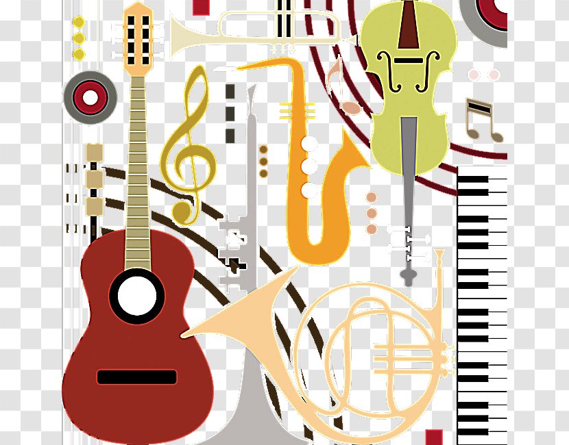 Musical Instrument Acoustic Guitar Violin - Cartoon - Creative Transparent PNG