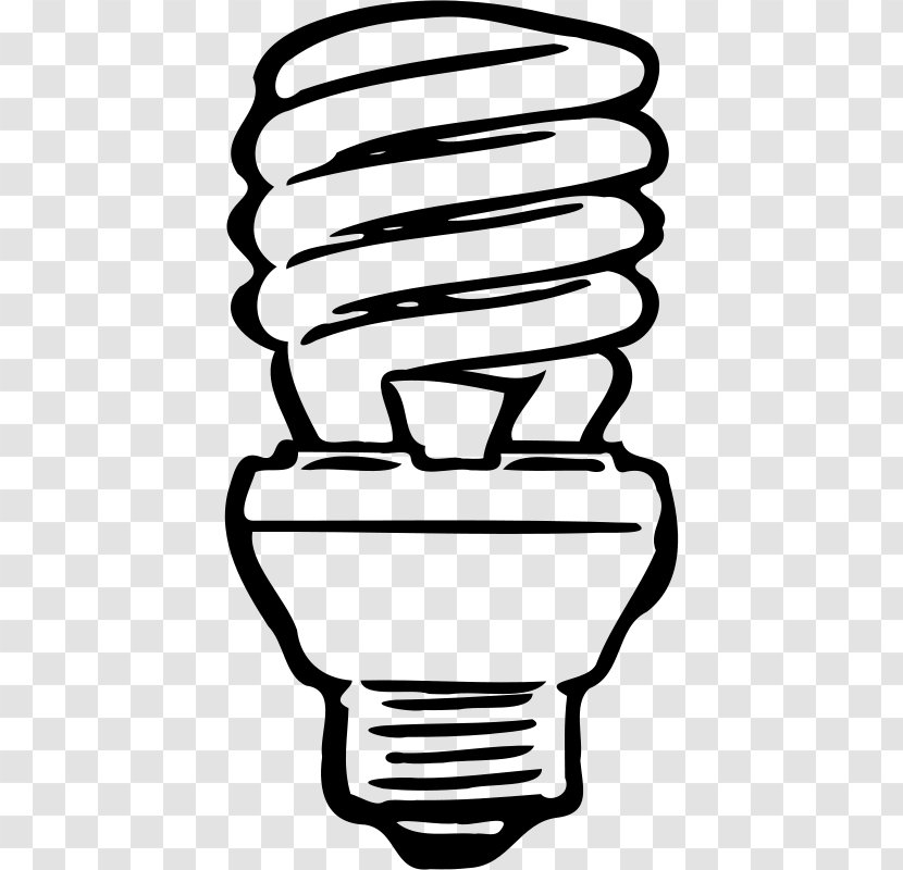 Incandescent Light Bulb Compact Fluorescent Lamp LED - Monochrome Transparent PNG