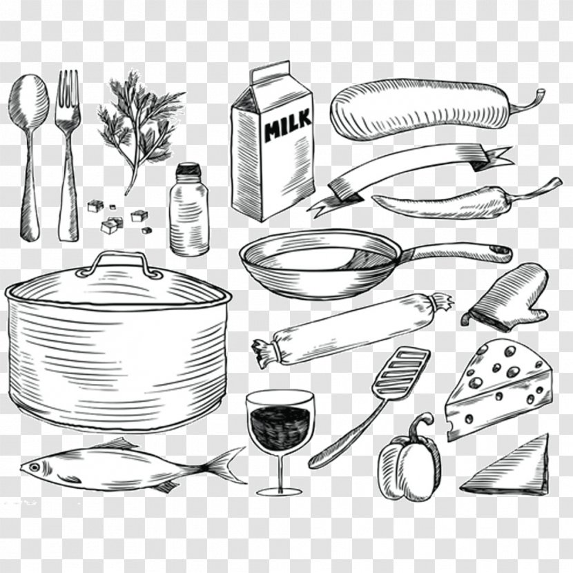 Vector Graphics Cooking Drawing Wine Sketch - Automotive Design Transparent PNG