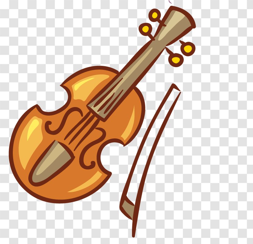 Violin Drawing Musical Instrument - Cartoon - Illustration Transparent PNG
