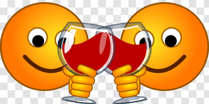 Smiley Wine Emoticon Clip Art - Yellow Transparent PNG