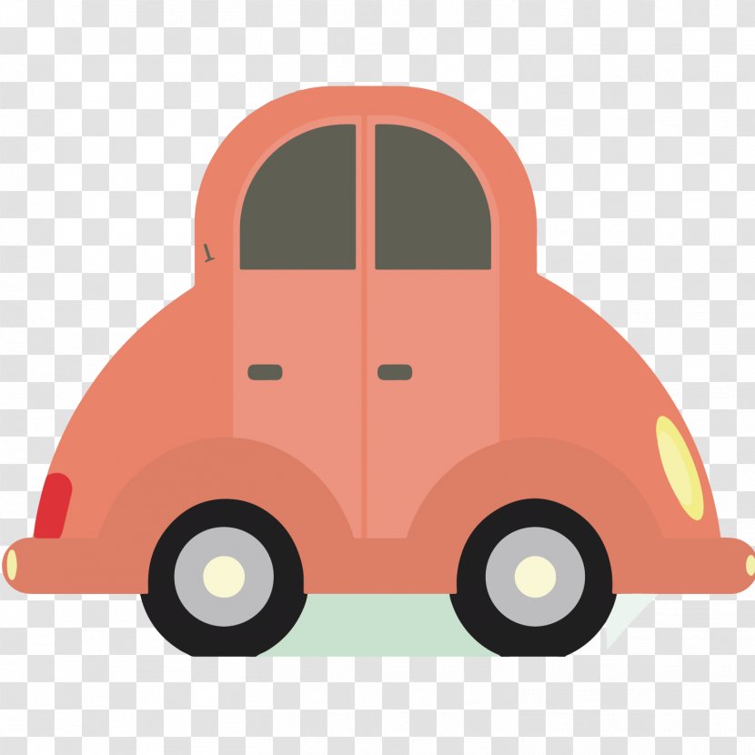 Cartoon Icon - Orange - Cute Pink Car Transparent PNG