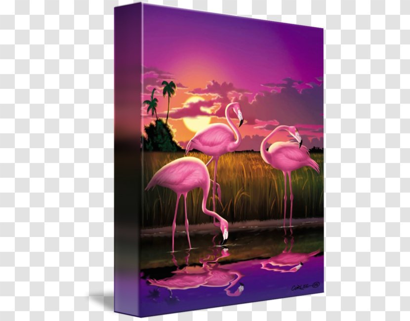 Flamingo Painting Image Canvas Print Art - Work Of Transparent PNG
