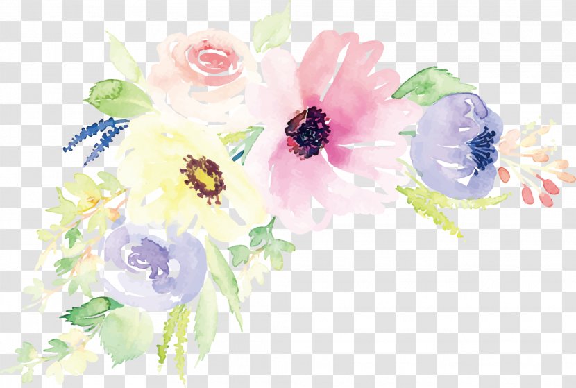 Floral Design Watercolor Painting Flower Illustration - Bouquet - Vector Transparent PNG