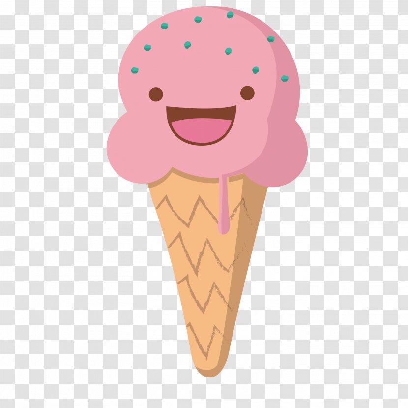 Ice Cream Cone Pop Biscuit Roll - Smiling Transparent PNG