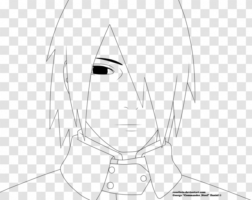 Sasuke Uchiha Line Art Clan Cartoon Sketch - White - Boruto Transparent PNG