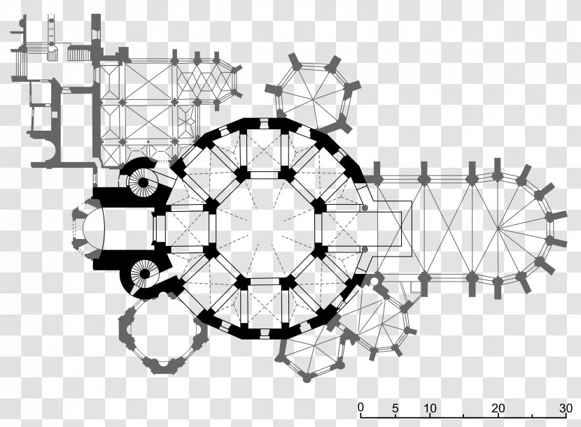 Aachen Cathedral Palatine Chapel, Palace Of Floor Plan - Basilica Transparent PNG