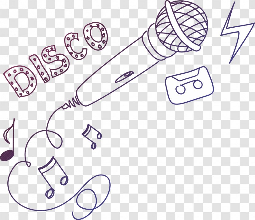 Microphone Musical Note Drawing - Watercolor Transparent PNG