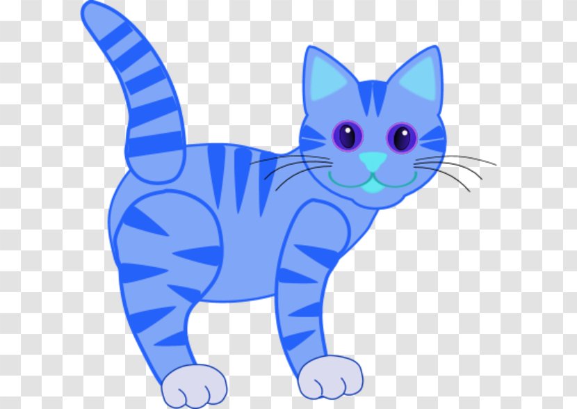 Cat Kitten Drawing Clip Art - Organism - Blue Cliparts Transparent PNG