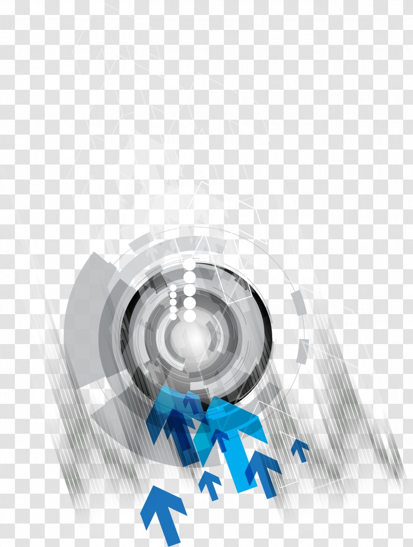 Arrow - Template - Gray Sci-Fi Circle Decorative Pattern Transparent PNG
