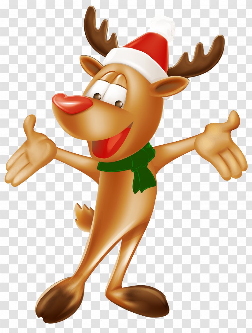 Rudolph Reindeer Christmas Clip Art - Santa Claus - Deer Image Transparent PNG