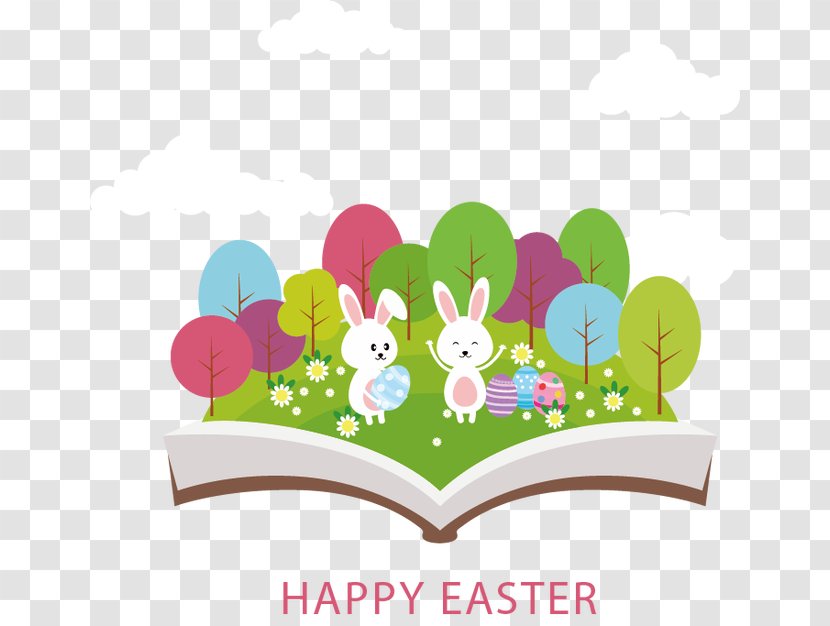 Easter Bunny Egg Greeting Card - Petal - Creative Transparent PNG