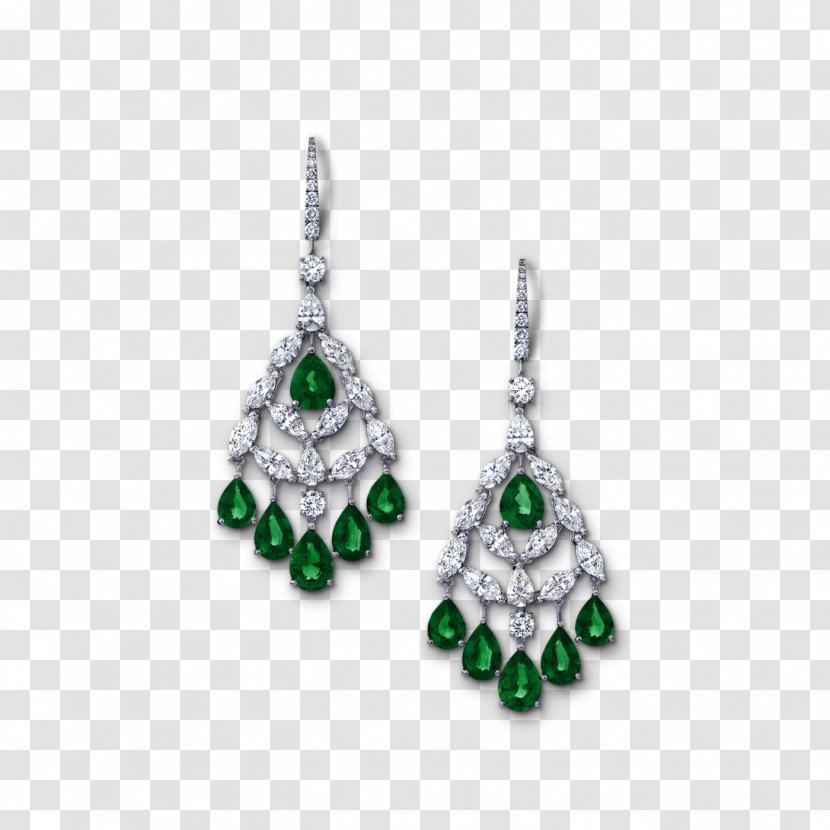 Emerald Earring Graff Diamonds Jewellery Transparent PNG