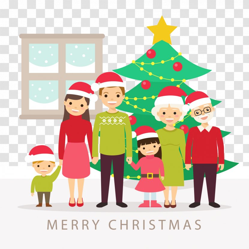 Christmas Tree Family Illustration - Elf - Vector Transparent PNG