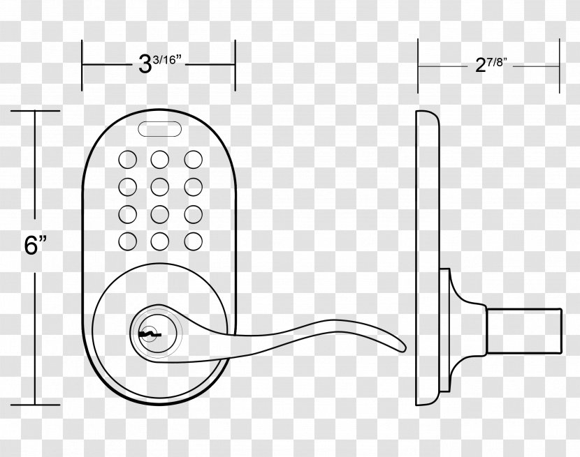 Door Handle Drawing White - Design Transparent PNG