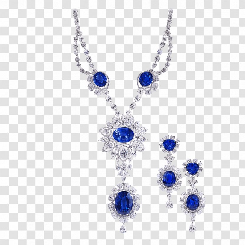 Sapphire Earring Necklace Jewellery Gemstone Transparent PNG