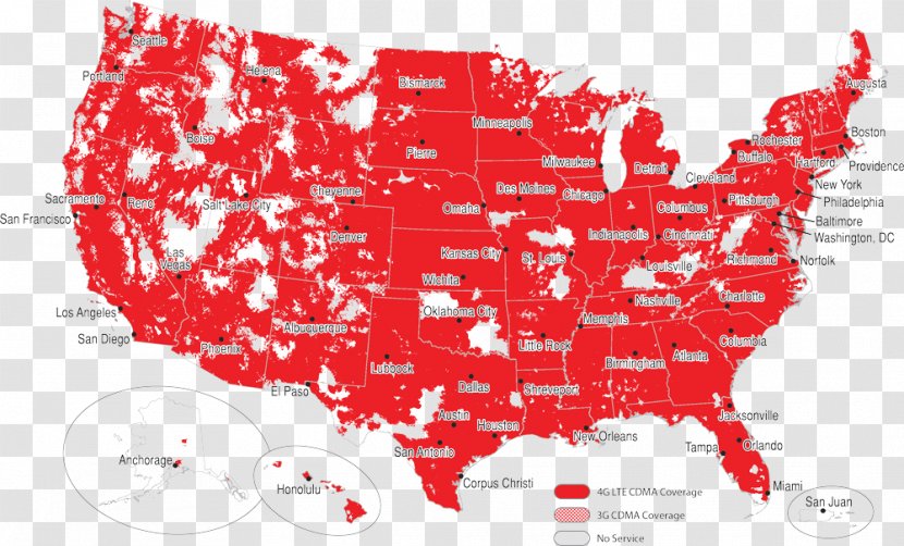 Coverage Map Mobile Phones Verizon Wireless LTE - Watercolor - Heart Transparent PNG