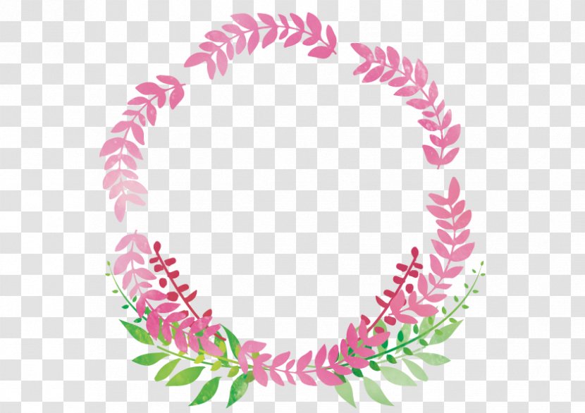 Circle Frame Of Leaves. - Leaf - Pink Transparent PNG