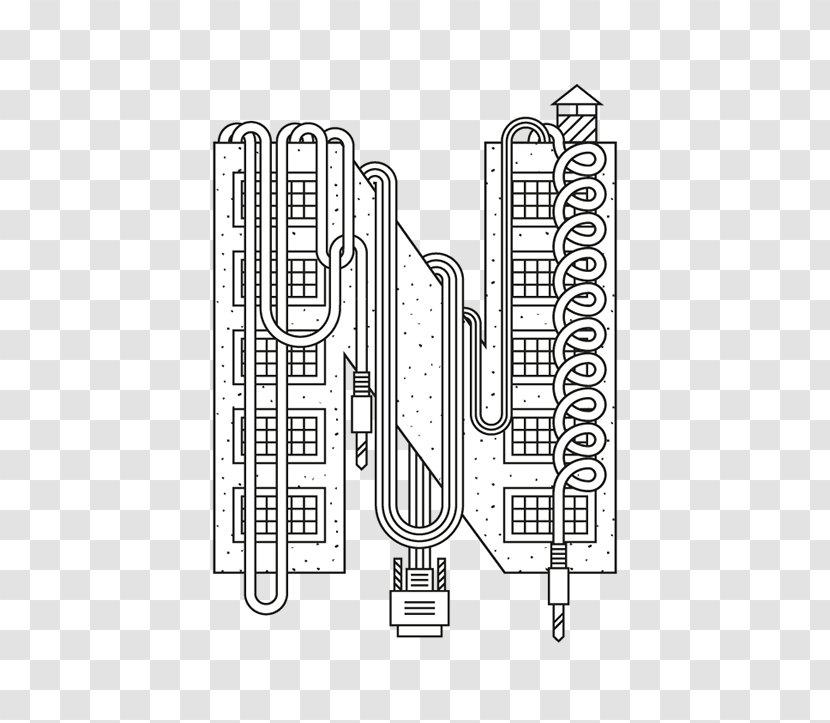 Engineering Line Art Font - Structure - Design Transparent PNG