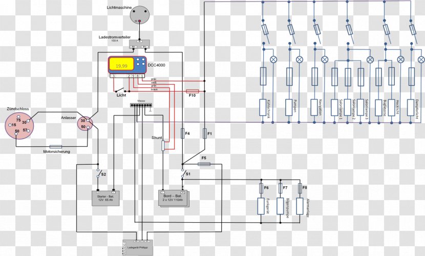 Circuit Diagram Wiring Electronic Electrical Wires & Cable - Disconnector - Batter Transparent PNG