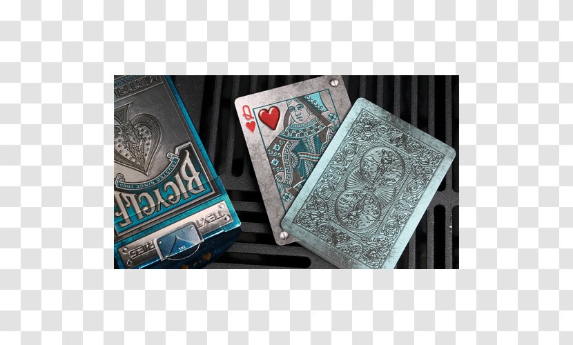 Playing Card Game Bicycle Blue - Teal - Metallic Transparent PNG