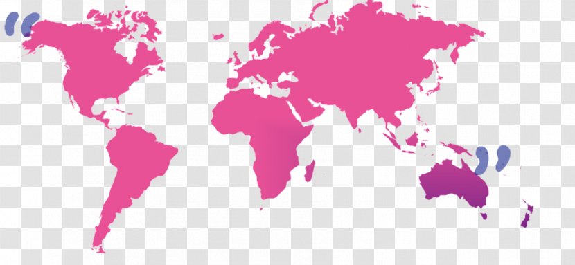 World Map Wall Decal - Pink Transparent PNG