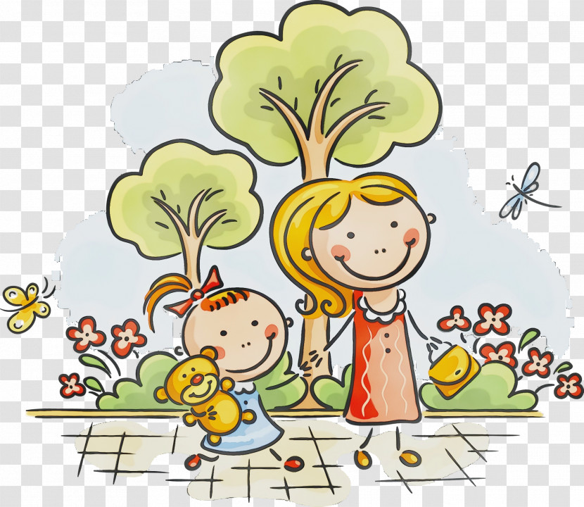 Cartoon Sharing Happy Child Plant Transparent PNG