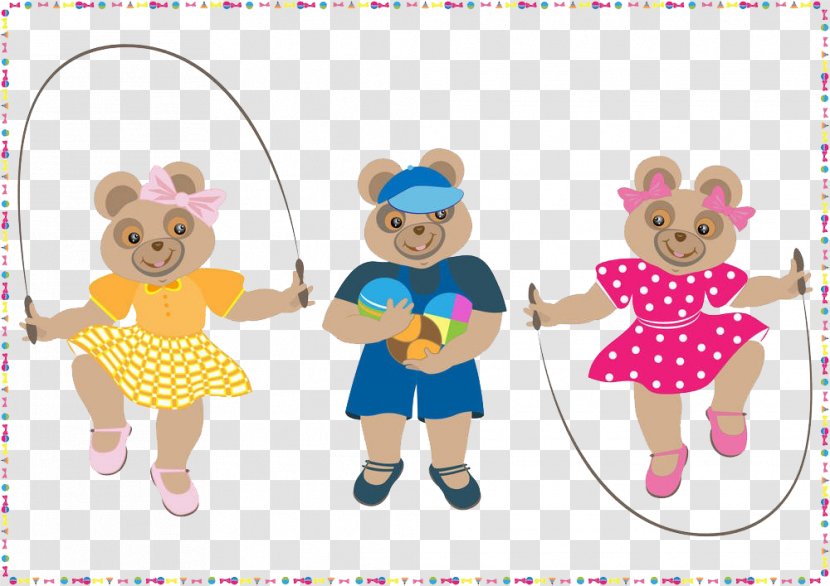 Bear Stock Illustration Toy Photography - Flower - Three Bears Jump Rope Transparent PNG