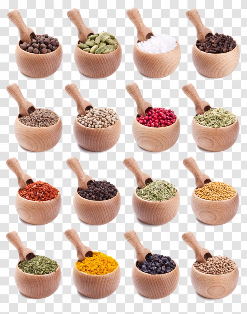 Spice Condiment Herb Seasoning Black Pepper - Flavor - Wooden Bowl Of Spices Transparent PNG