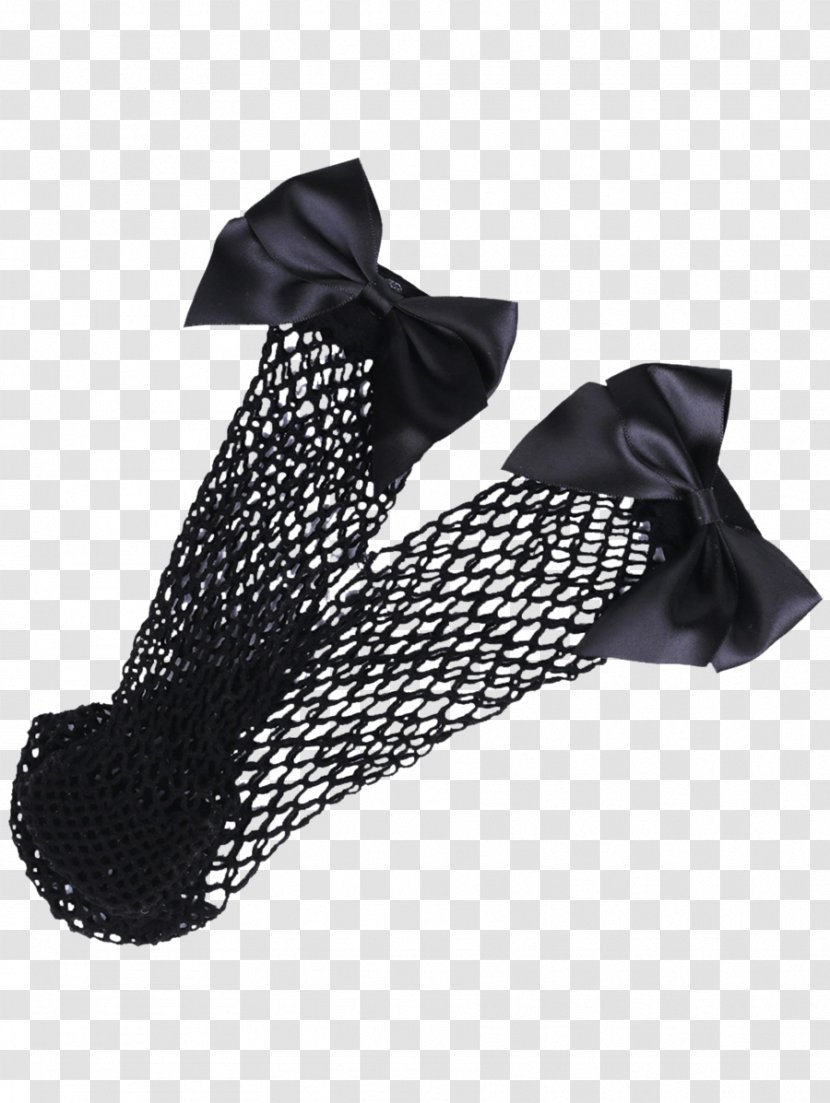 Sock Fishnet Bow Tie Anklet Clothing - Dress - Bowknot Transparent PNG