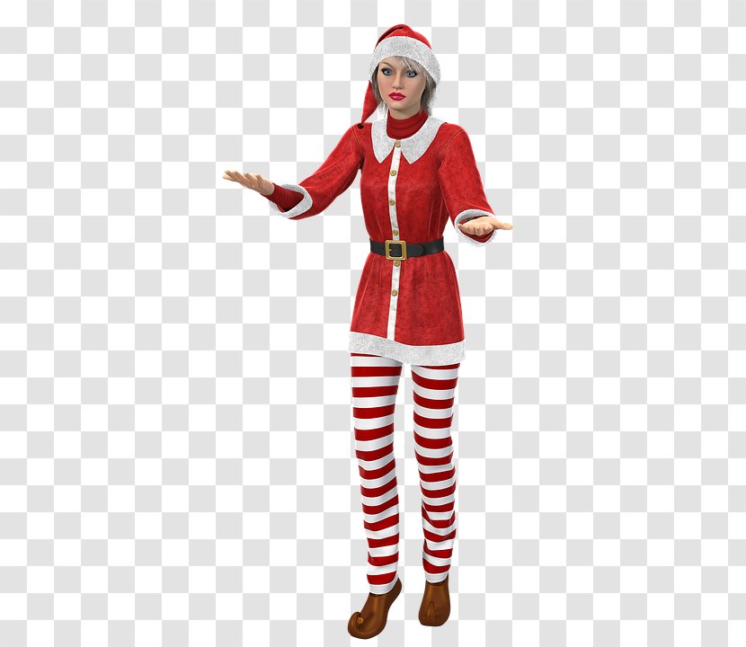 Santa Claus Costume Christmas Woman - Gift Transparent PNG