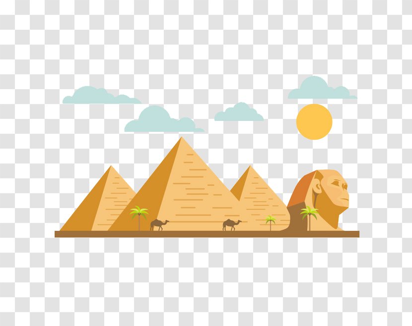 Cartoon Pyramid - Illustration - Great Sphinx Of Giza Transparent PNG